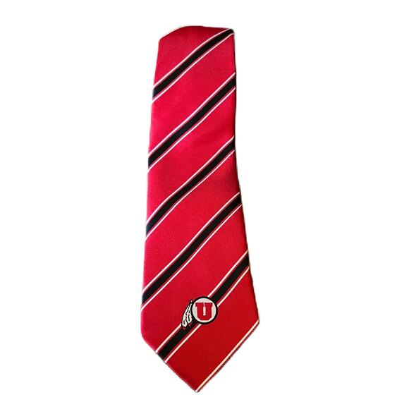 Eagles Wings Utah Utes Tie Vibrant Red and Black 3-1/2" x 57" - Picture 1 of 3